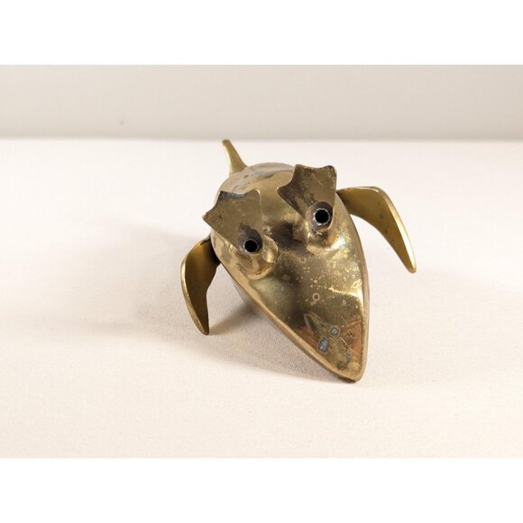 Vintage 4.25" brass Penguin figurine, baby penguin ornament, vintage mcm home - Picture 6 of 8